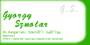 gyorgy szmolar business card